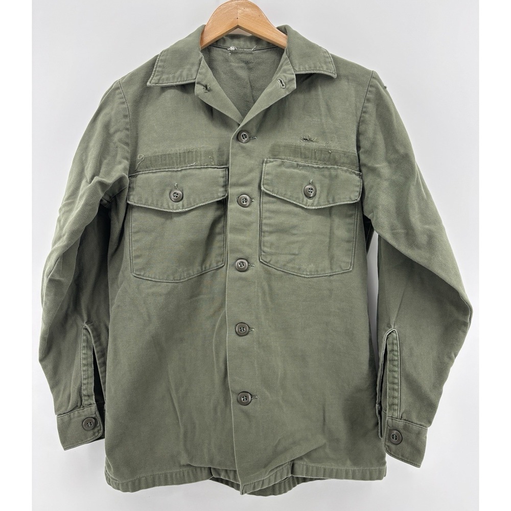 Vietnam Shirt OG-107 Mans Fatigue Cotton Sateen Olive Drab Military Jacket USGI